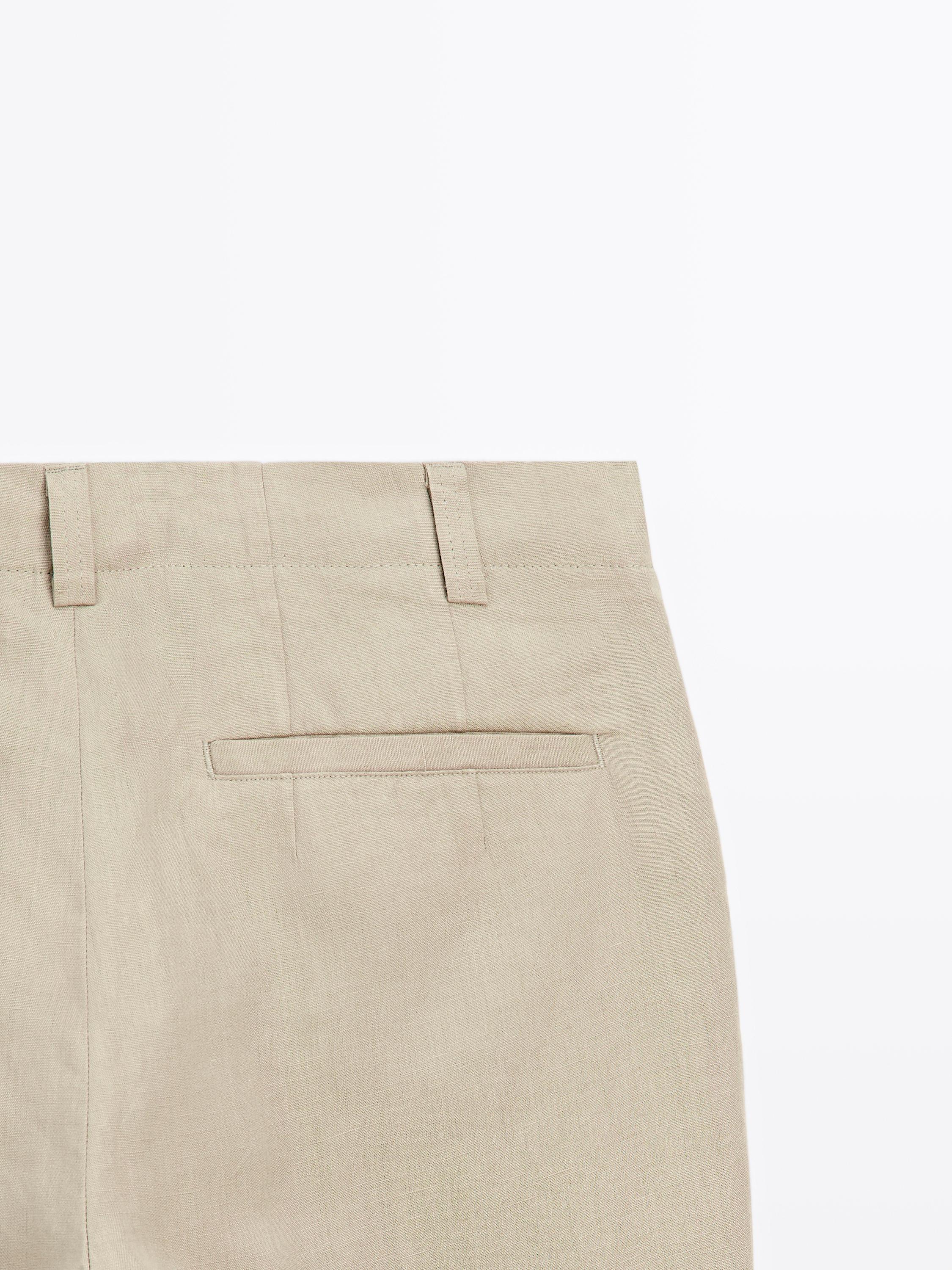 Total look 100% linen trousers