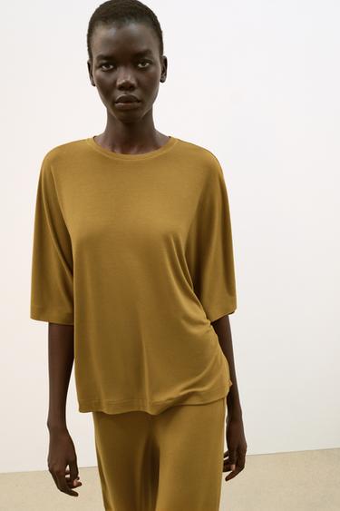 TOP MANCHES CHAUVE-SOURIS - Ocre de Zara