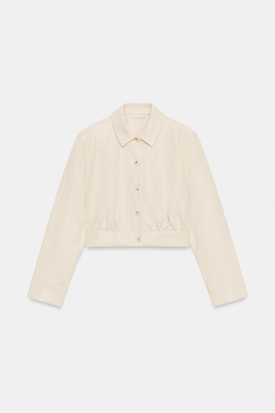 CAMISA CROPPED DE POLIURETANO - Cru da Zara - Imagem 0