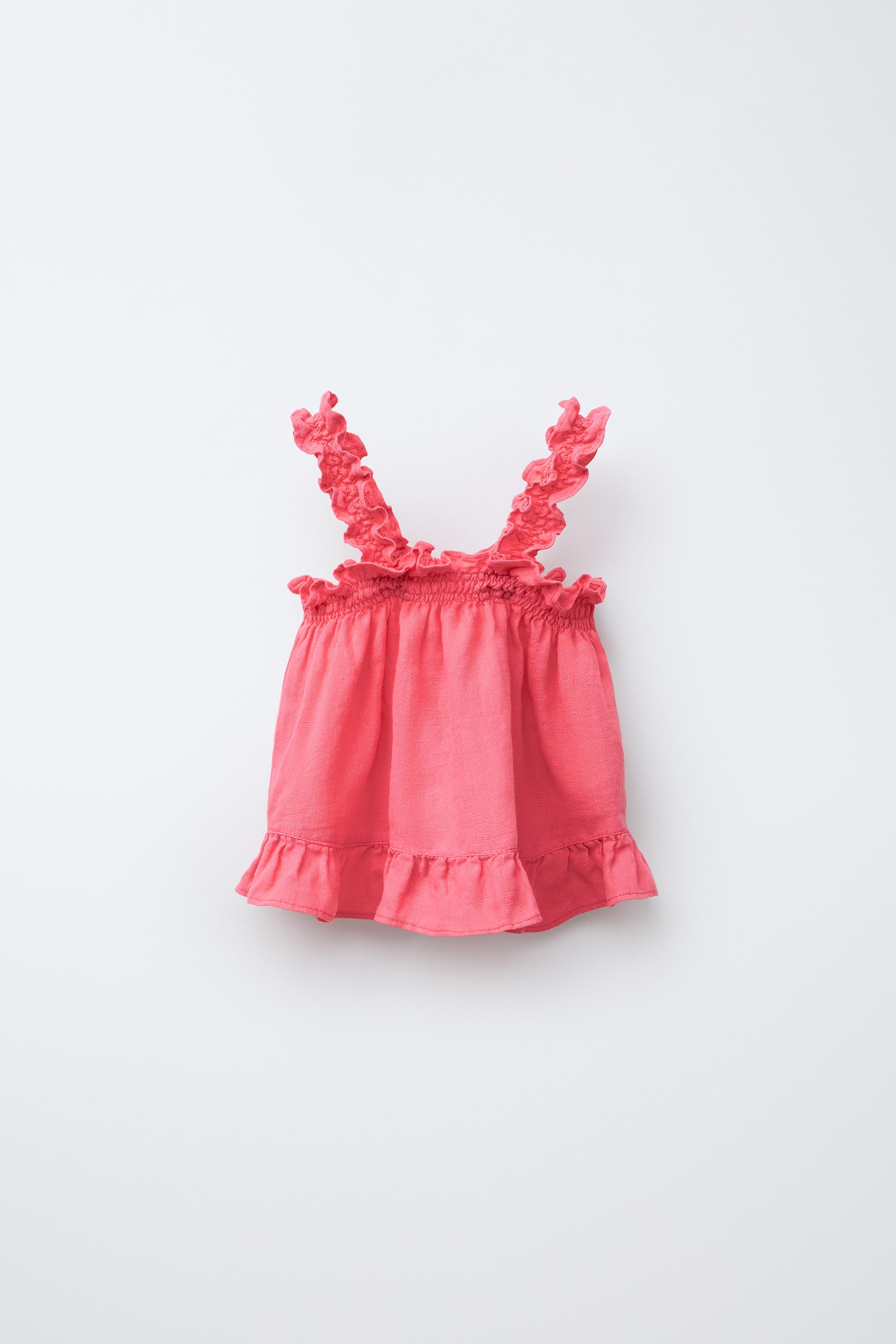 100% LINEN RUFFLED TOP
