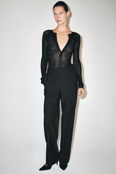 ZW COLLECTION STRAIGHT-LEG PANTS — Black 2