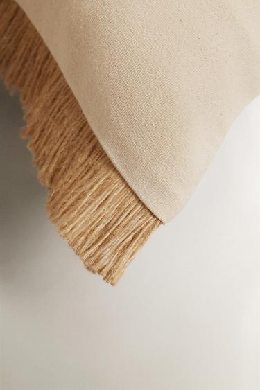 FRINGED CUSHION COVER - Ecru by Zara - Image 1