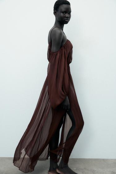 FLOWING LONG DRESS - Brown by Zara - Image 3