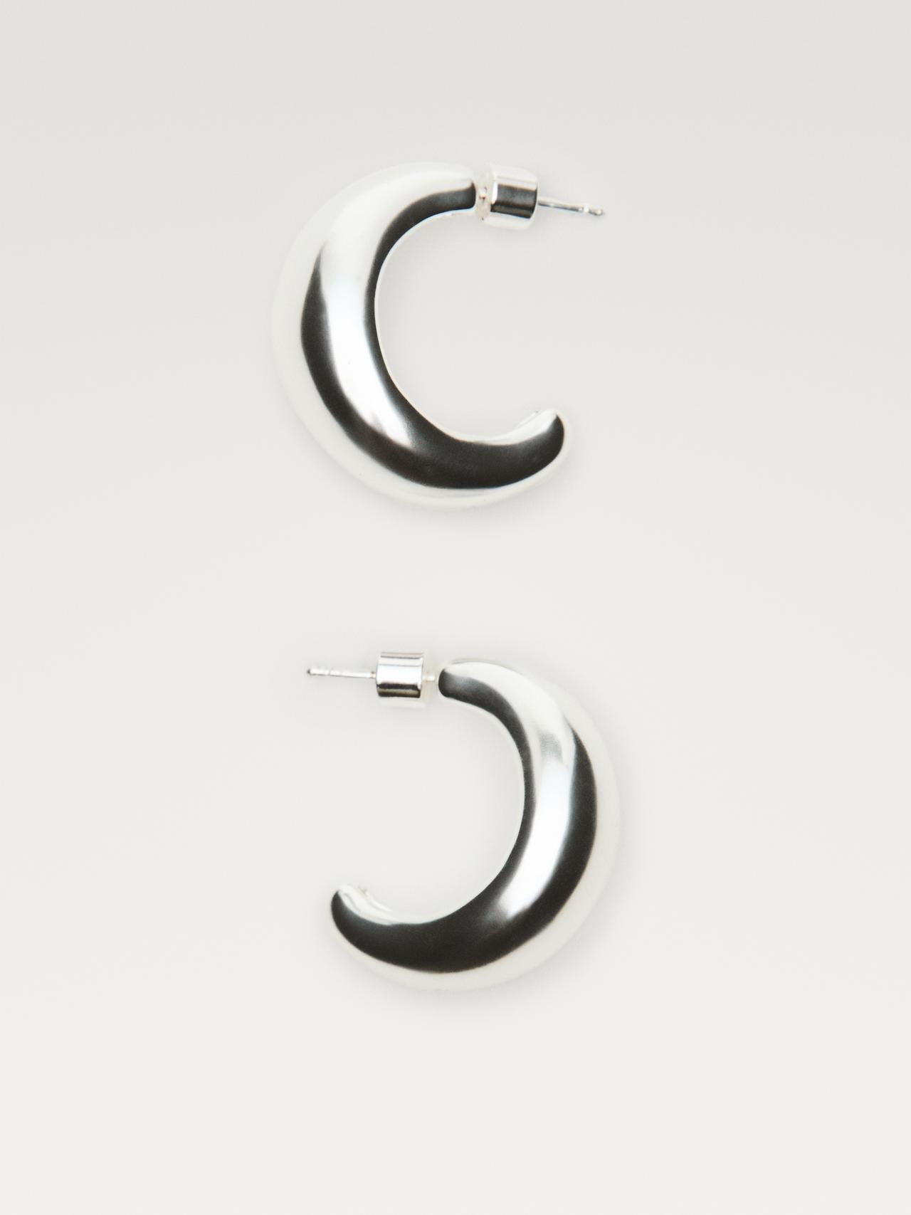 Half-moon hoop earrings — Silver