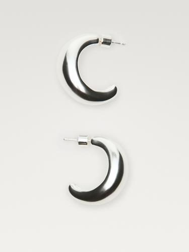 Half-moon hoop earrings — Silver 1