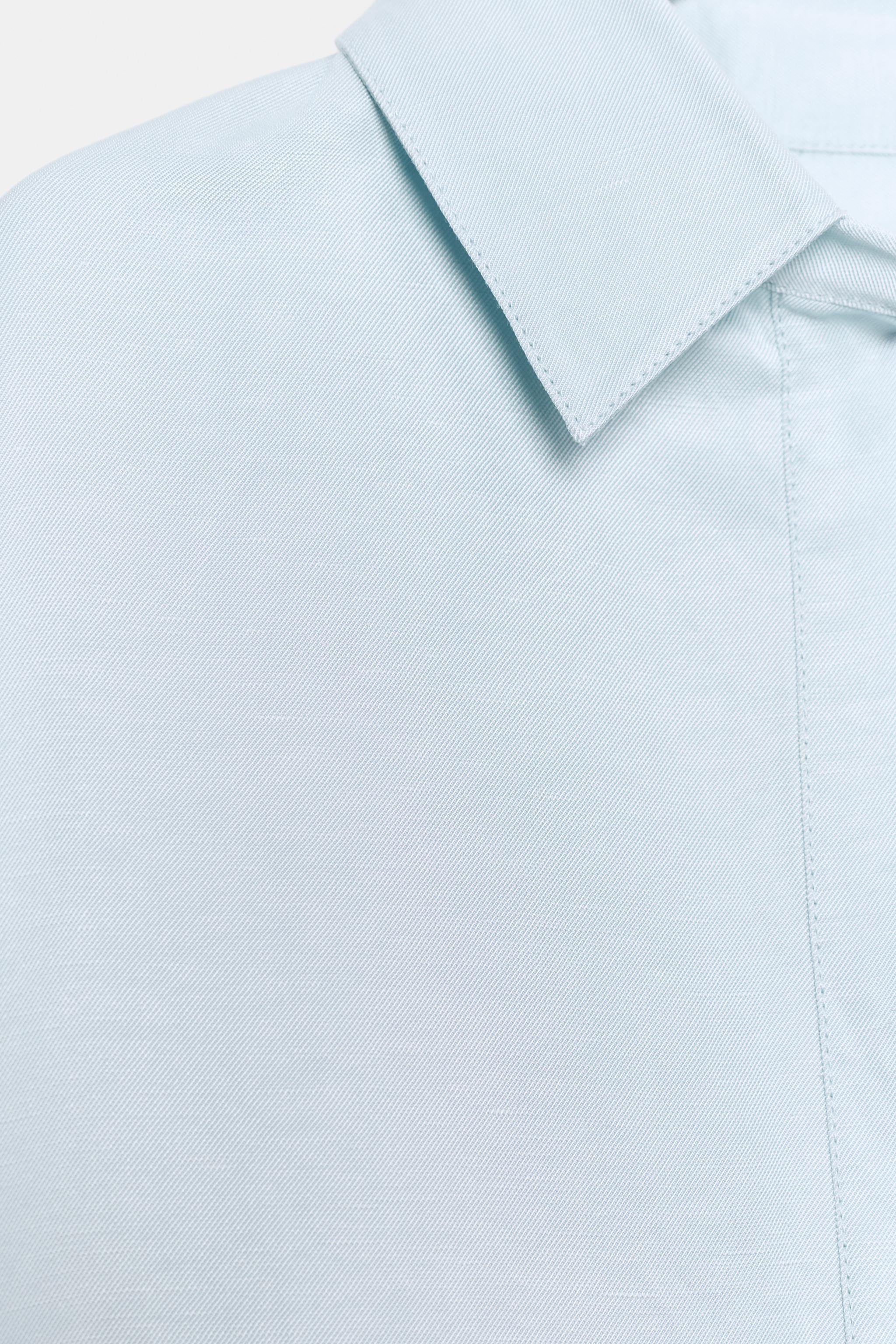 Женские рубашки Zara LINEN BLEND TUNIC SHIRT ZW COLLECTION — фото 6