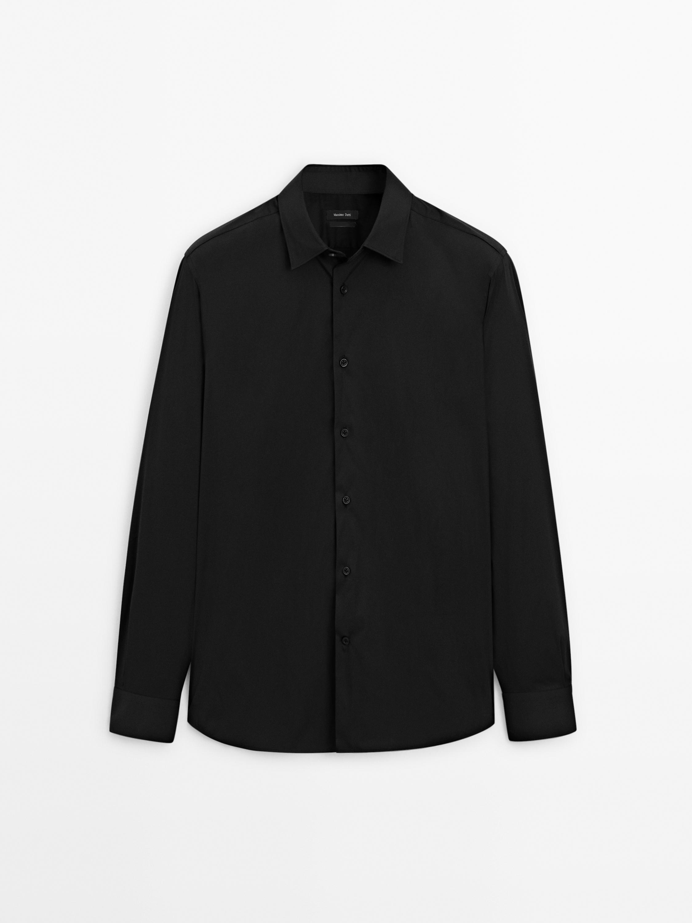 Slim fit stretch shirt — Black