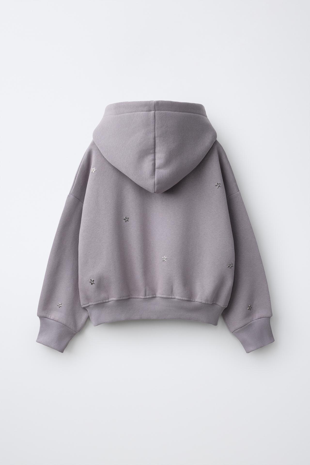 STUDDED STAR HOODIE — dirty-mauve