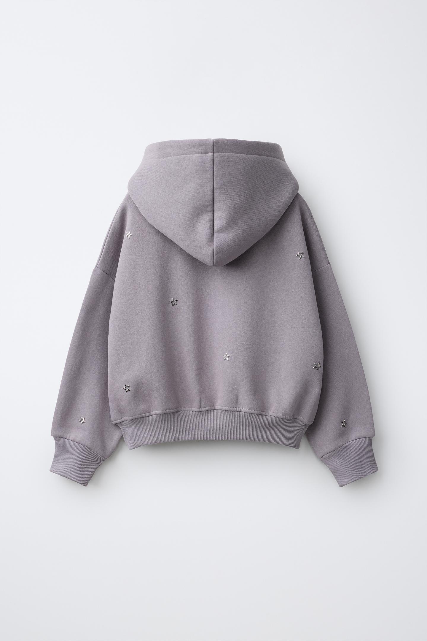 Детское худи Zara Studded Star, цвет: Розовато-лиловый — фото 3