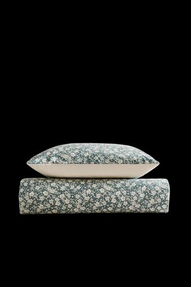 CHILDREN'S TROPICAL FLORAL DUVET COVER - Ecru / Green by Zara - Image 0