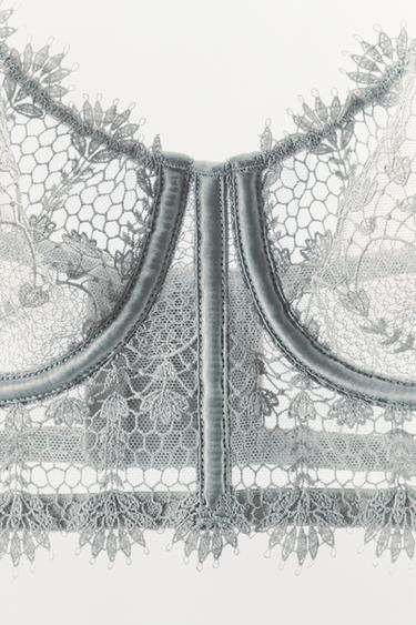 UNDERWIRED GUIPURE BRALETTE - Grey by Zara - Image 6