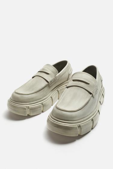 MOCASSIN VOLUME USÉ - Gris de Zara - Image 1