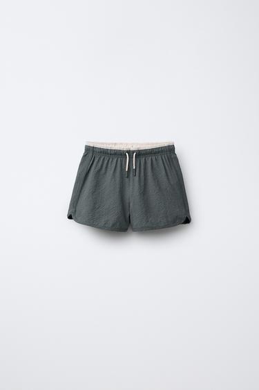 AGES 1-14/ TEXTURED SWIM SHORTS - Green by Zara