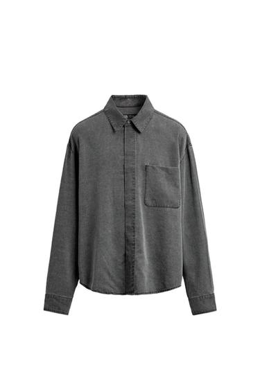 WASHED FLUID SHIRT - Grey by Zara