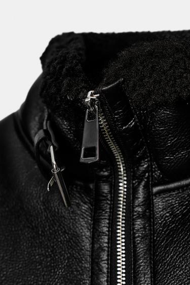 DOUBLE-FACED FAUX SHEARLING JACKET - Black by Zara - Image 8
