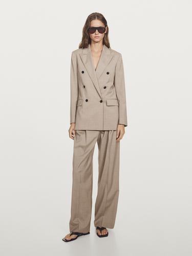 Americana cruzada 100% lana - Beige de Zara