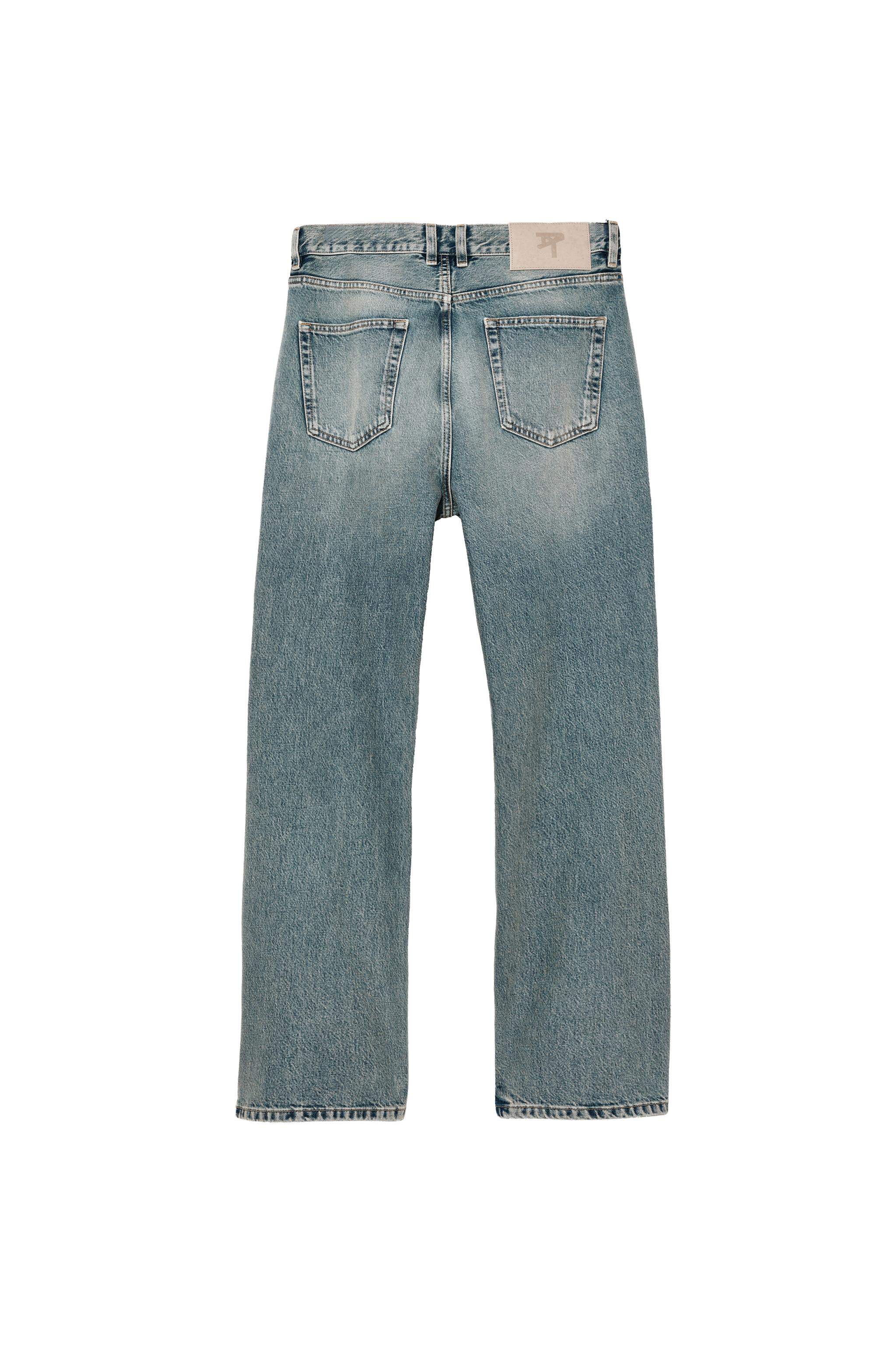 ZARAデニム Z1975 HIGH WAIST WIDE LEG CROCHET COMBINED JEANS - Mid-blue | ZARA