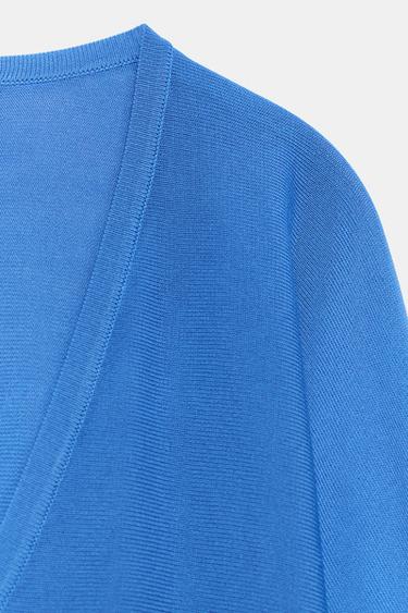 LOOSE-FIT V-NECK KNIT JUMPER - Bluish by Zara - Image 9