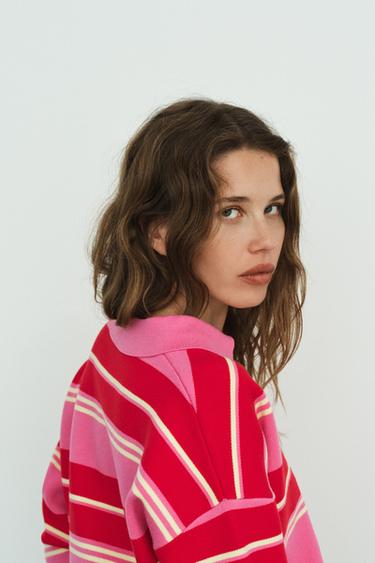 POLO EN MAILLE À RAYURES - Multicolore de Zara - Image 6