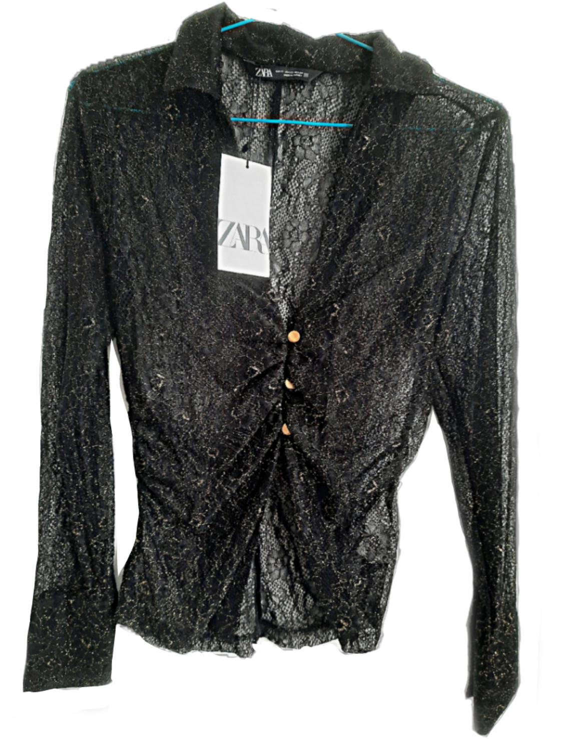 LACE SHIRT WITH GOLD BUTTONS - Image 6