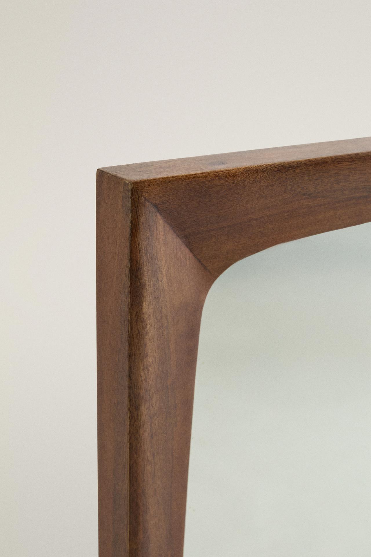 WOODEN BORDER MIRROR — Brown