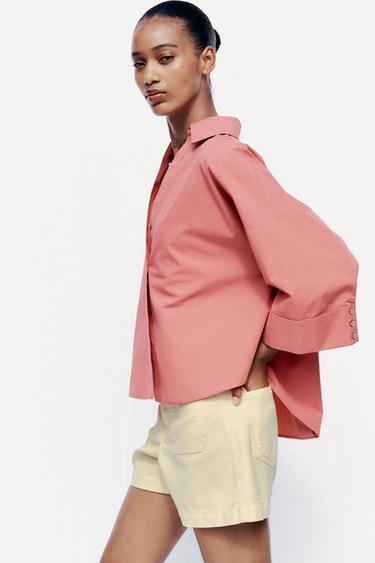 CHEMISE EN POPELINE AVEC MANCHES LARGES - MARSALA de Zara - Image 2