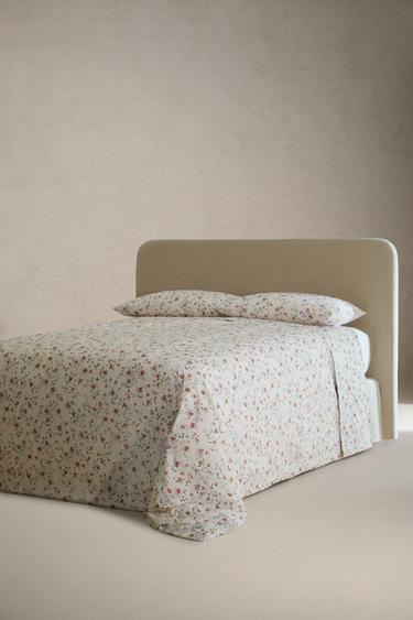 HOUSSE DE COUETTE PERCALE DE COTON FLORALE (200 FILS) - Blanc cassé de Zara - Image 1
