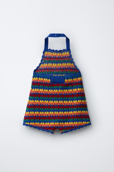 MULTICOLOURED CROCHET KNIT PLAYSUIT - Multicoloured by Zara - Image 1