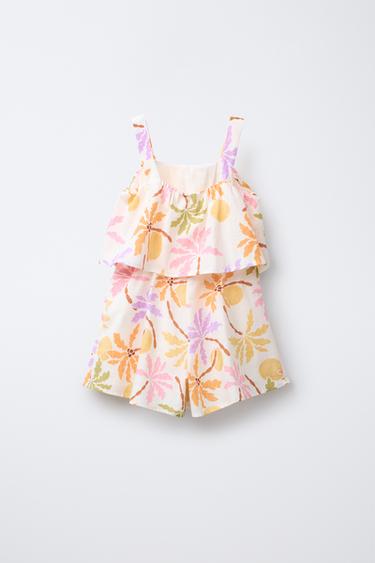 COMBI-SHORT COURT À IMPRIMÉ PALMIERS - Multicolore de Zara - Image 1
