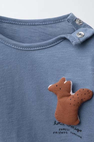 Zara SQUIRREL T-SHIRT - Blue