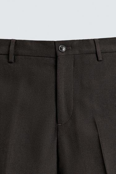HOUNDSTOOTH SUIT TROUSERS - Dark brown by Zara - Image 6