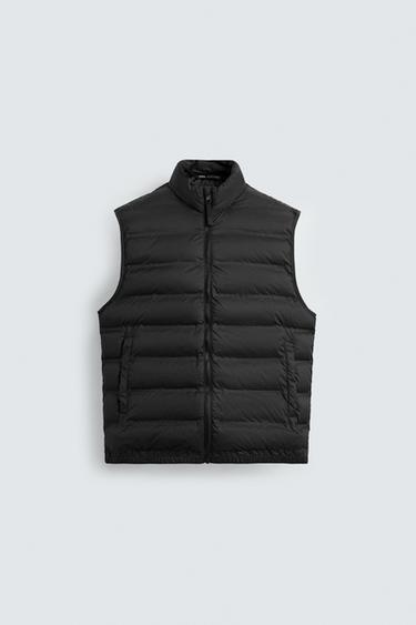 WATER-REPELLENT LIGHTWEIGHT PUFFER GILET - Black by Zara