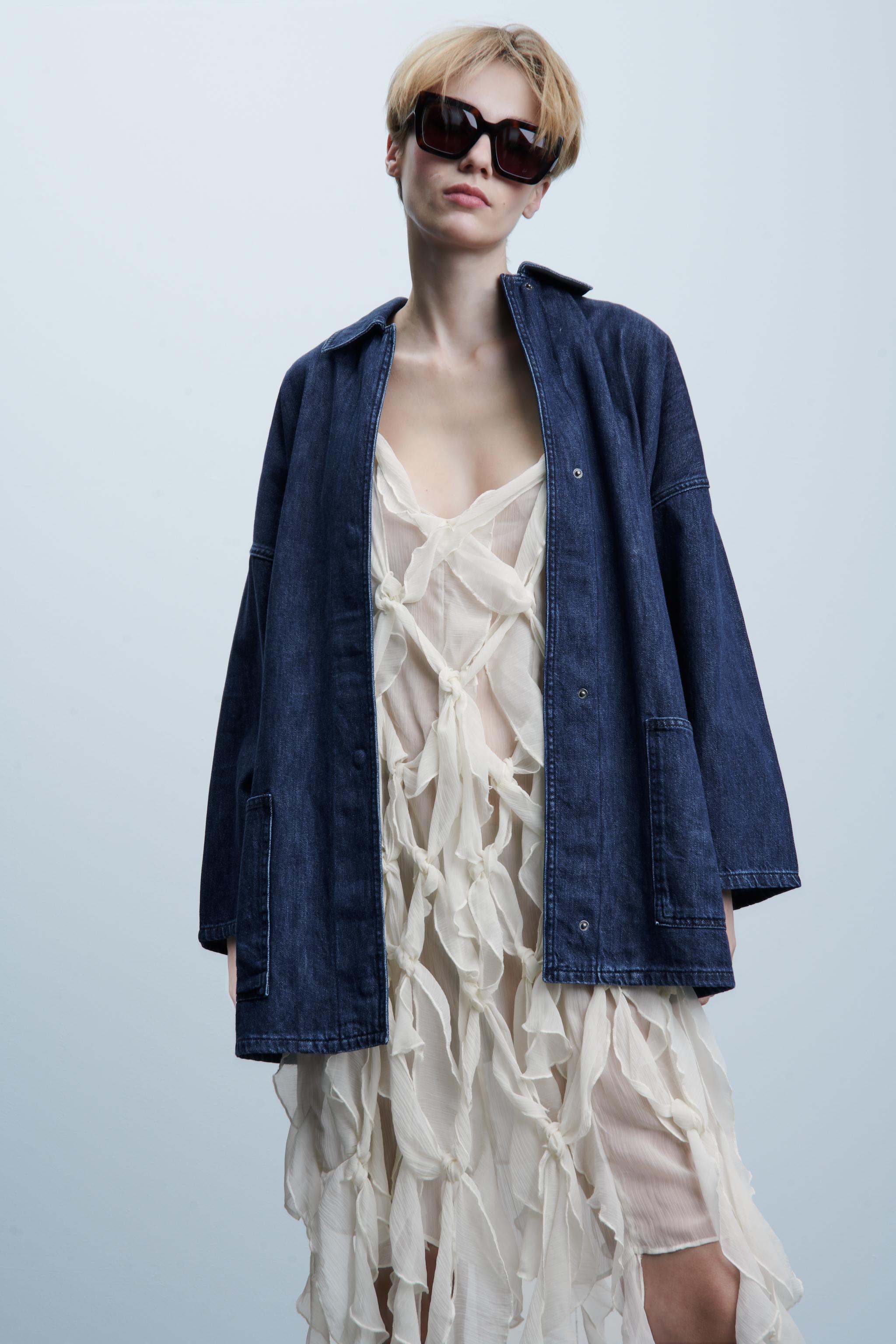 Ruffle denim clearance jacket zara