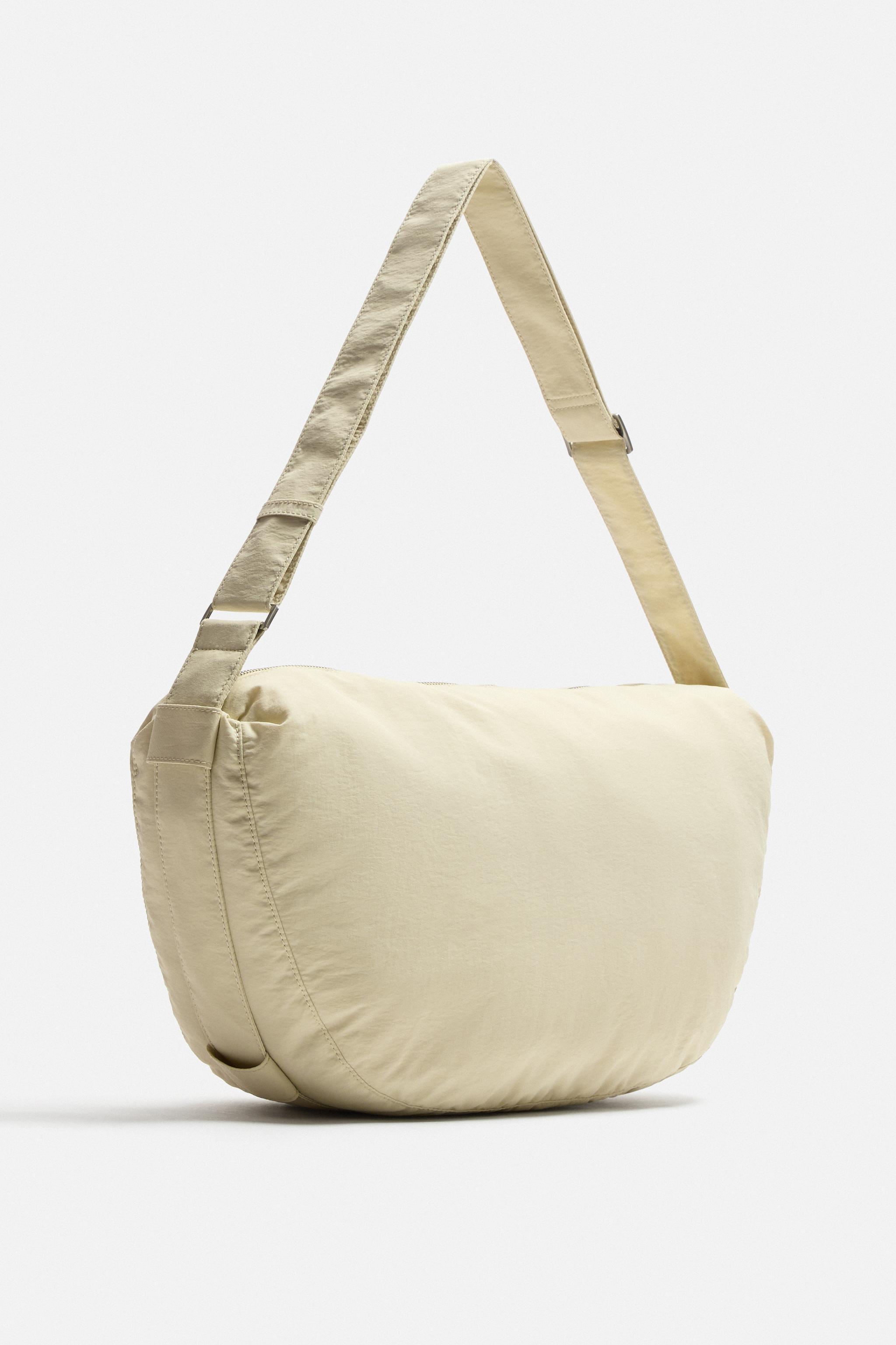 NYLON SHOULDER BAG - Bone White | ZARA United States NYLON SHOULDER BAG - Bone White | ZARA United States