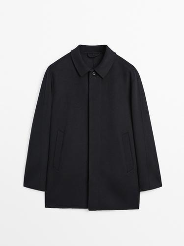 Manteau en laine mélangée - Bleu marine de Zara