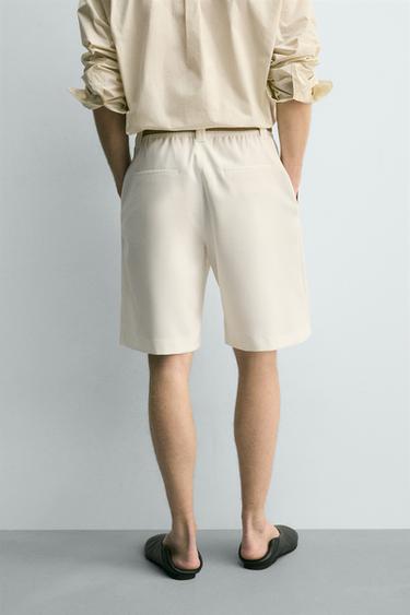 RELAXED FIT BERMUDA SHORTS WITH SIDE PLEATS - Oyster-white by Zara - Image 2