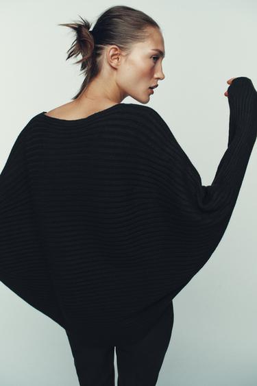 PULL EN MAILLE STRUCTURÉE À VOLUME - Noir de Zara - Image 4