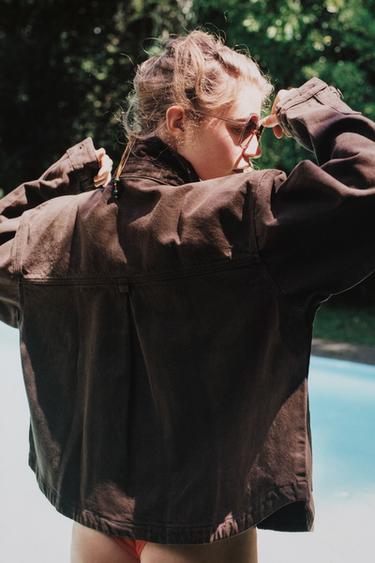 Z1975 DENIM JACKET - Brown by Zara