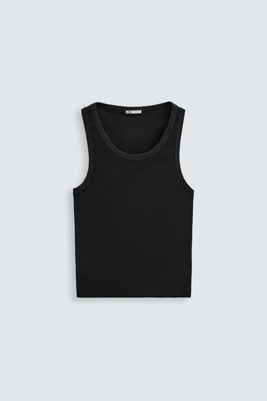 CAMISETA TANK RIB - Negro de Zara