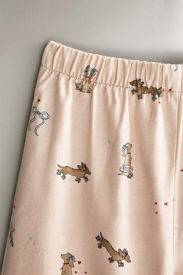 CHILDREN'S SKATER DOG FLANNEL PYJAMA SET - Pink by Zara - Image 4