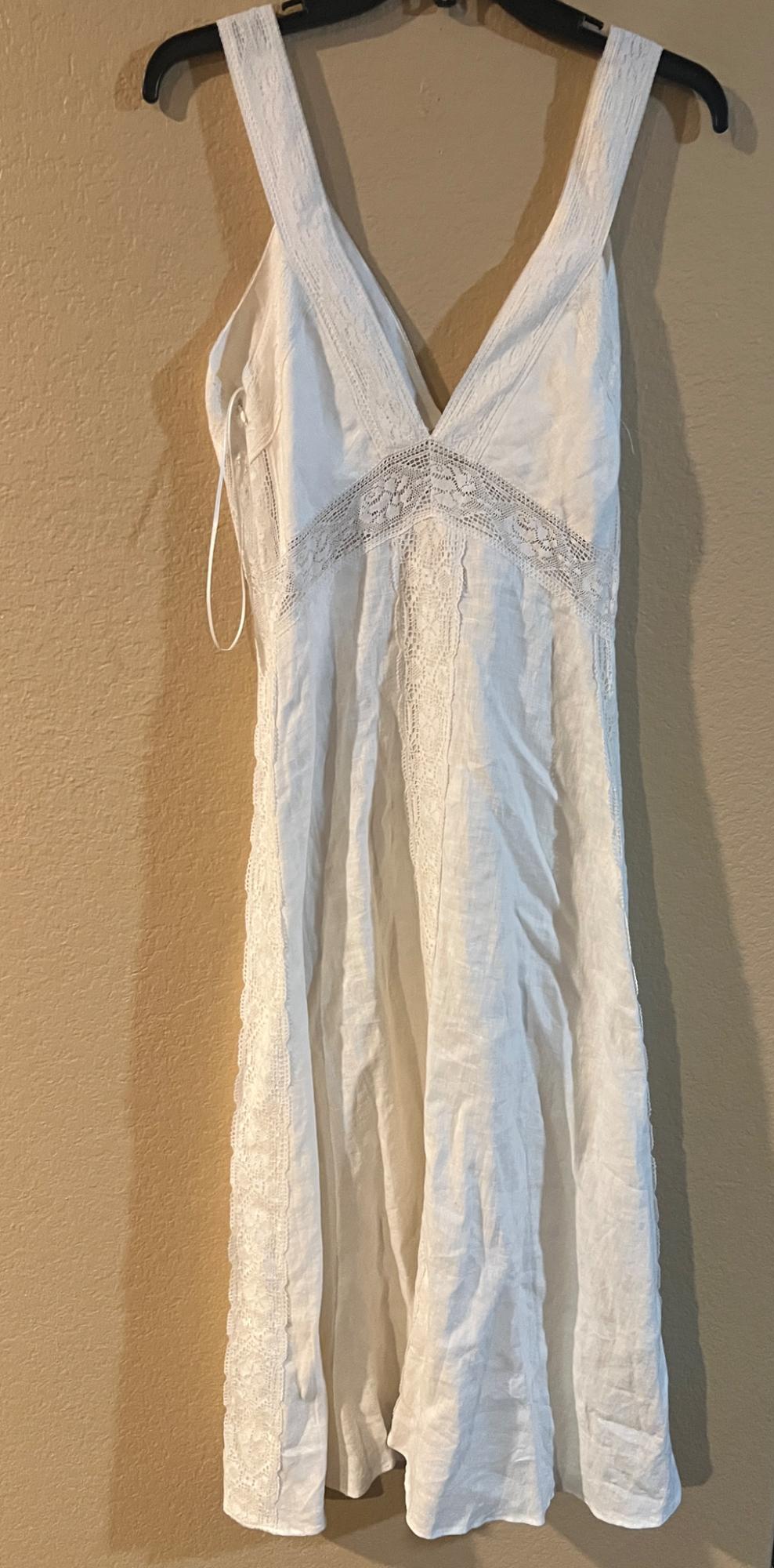 NEW ZARA ZW COLLECTION LONG VNECK SLIP DRESS WHITE 4786/012 NEW - Image 3