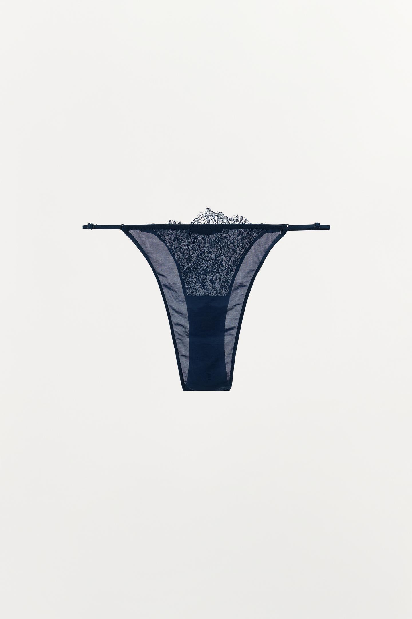 Трусы-брифы, кружево — Zara, цвет: Синий / Чёрный — фото 7