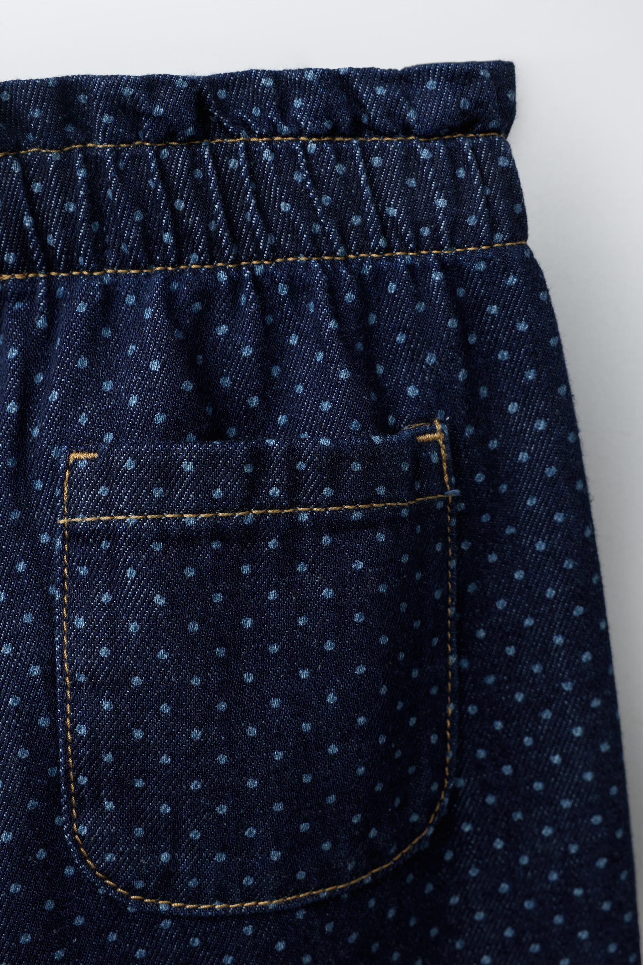 POLKA DOT WIDE LEG JEANS