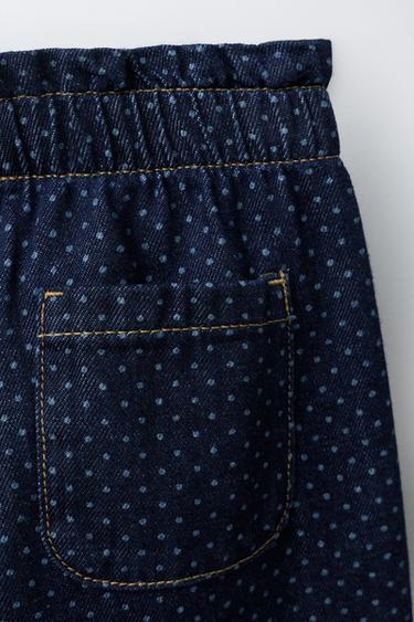 WIDE-LEG POLKA DOT JEANS - Blue by Zara - Image 3