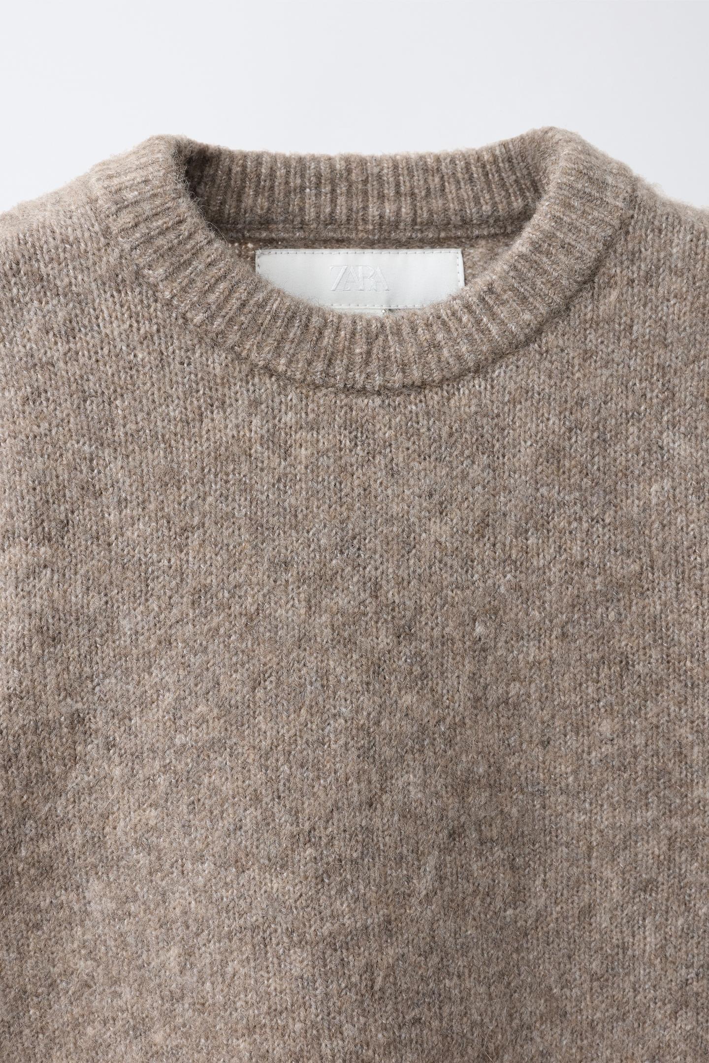 Детский свитер Zara Lace Combined Knit, цвет: Коричневый / Серо-коричневый — фото 3