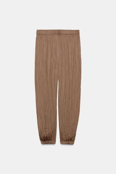 PANTALÓN BOMBACHO EFECTO ARRUGADO ZW COLLECTION - Toffe de Zara