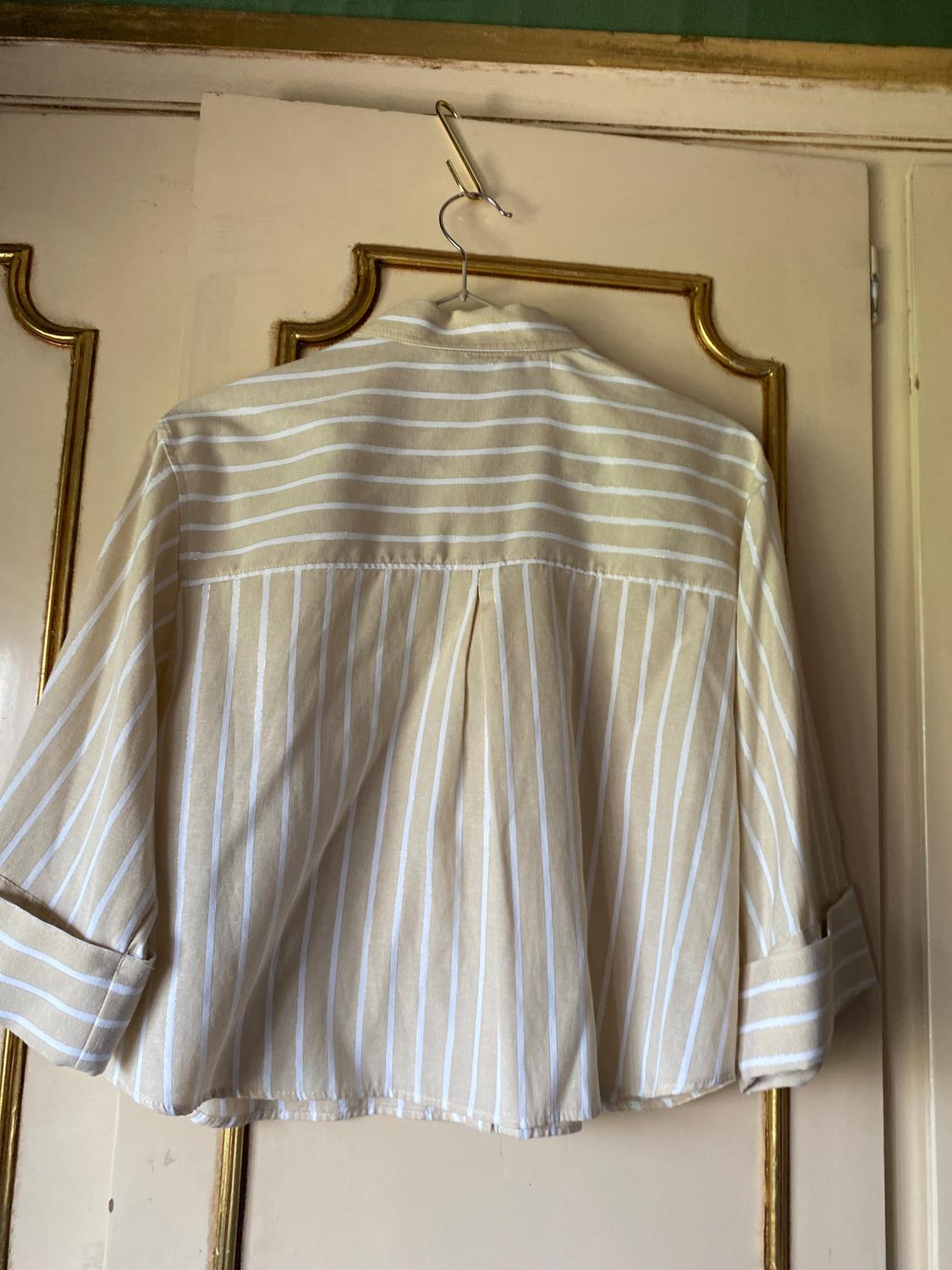 SHORT STRIPED SHIRT WITH METALLIC THREAD - Image 2