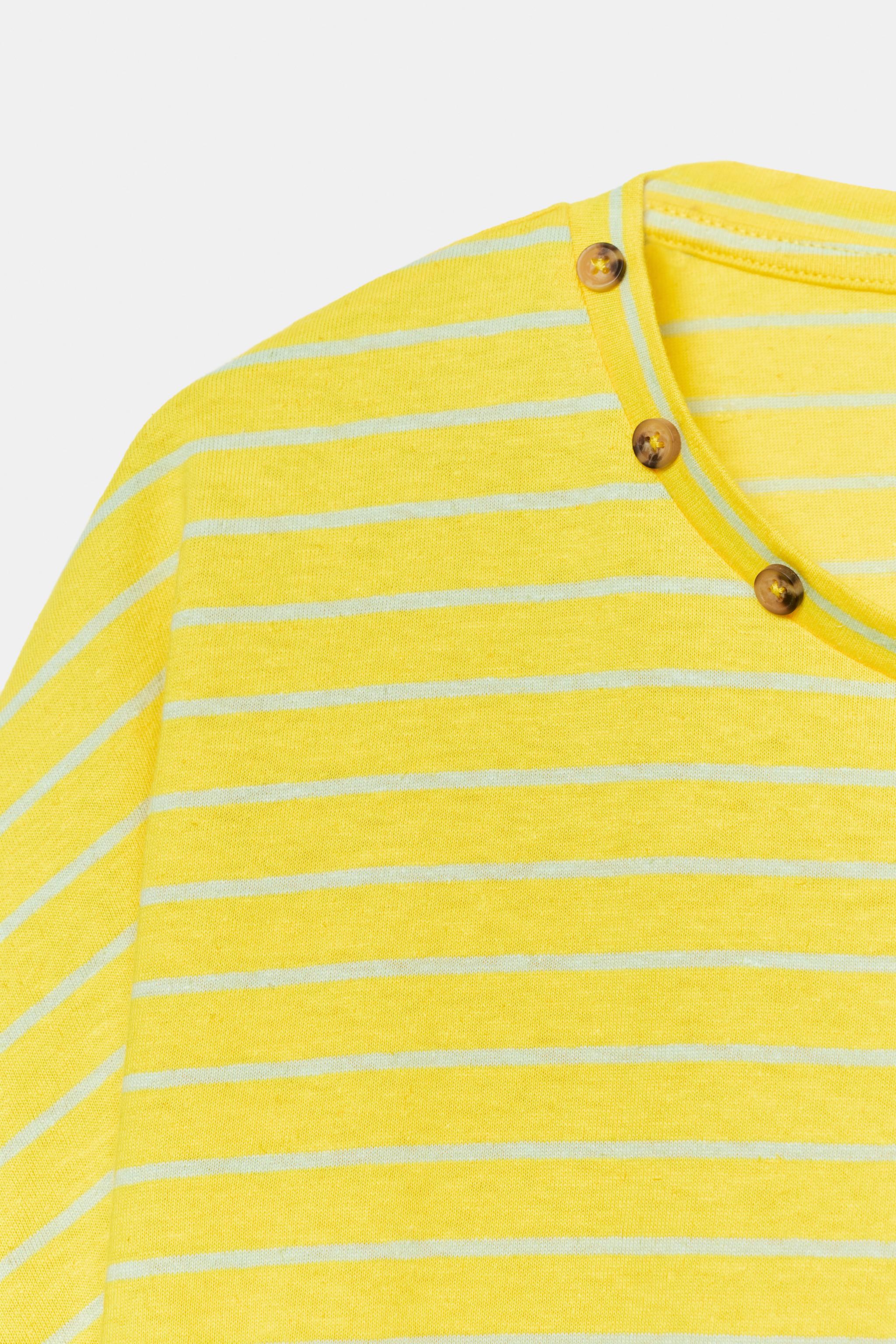 Женские футболки Zara COTTON-LINEN STRIPED T-SHIRT — фото 7