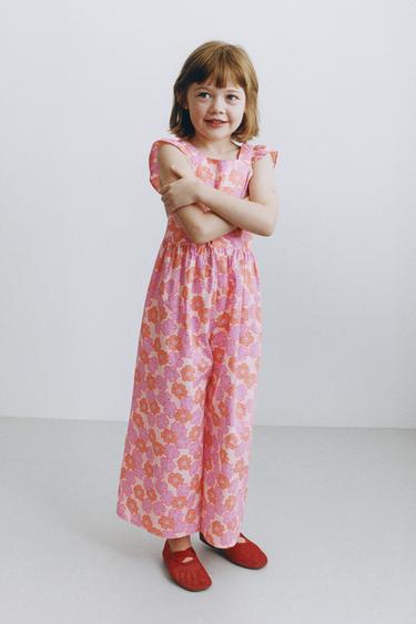 ДЛИННЫЙ КОМБИНЕЗОН С ЦВЕТОЧНЫМ ПРИНТОМ — ОРАНЖЕВЫЙ от Zara