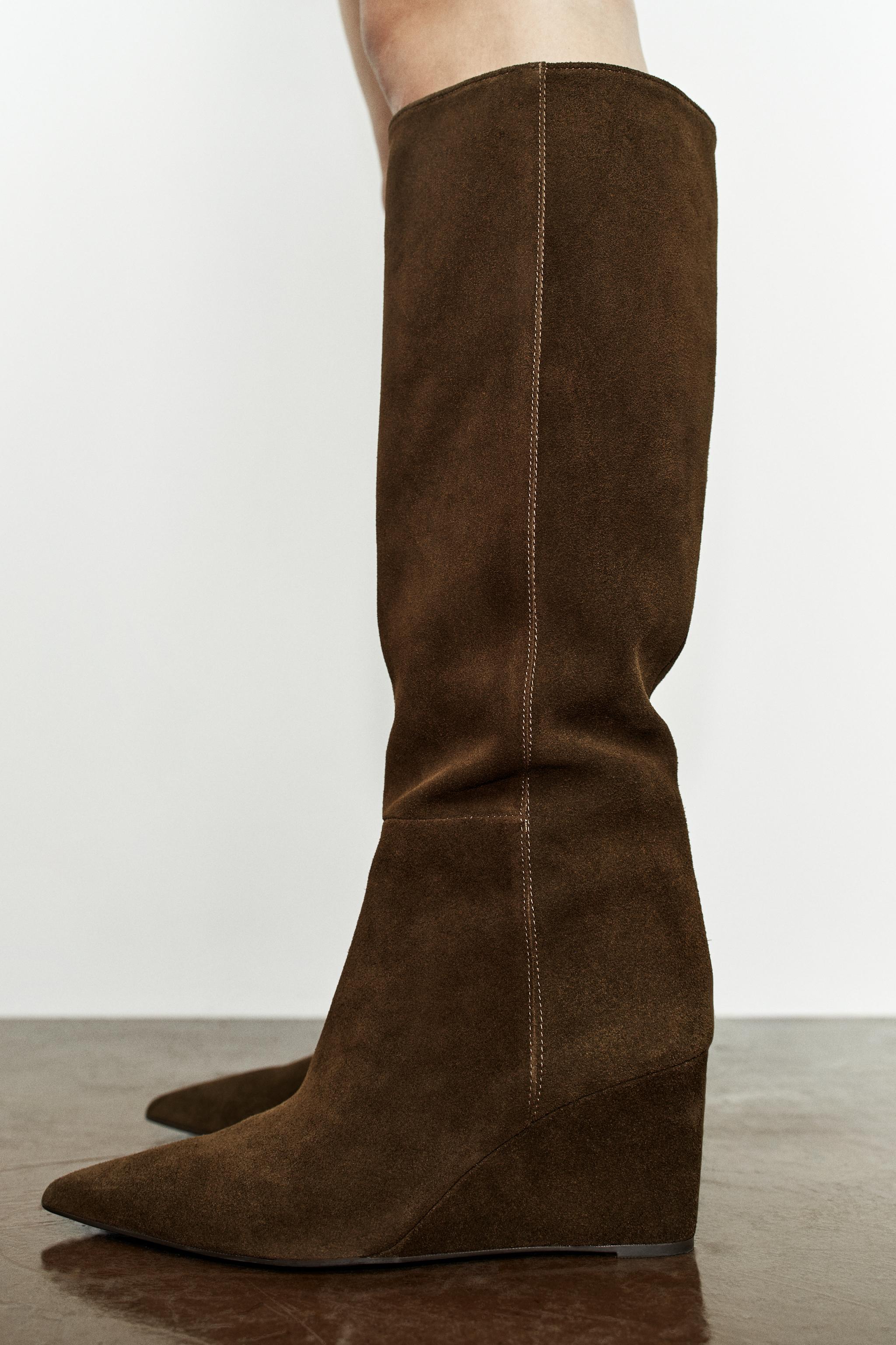 BOTTES COMPENSÉES EN CROÛTE DE CUIR